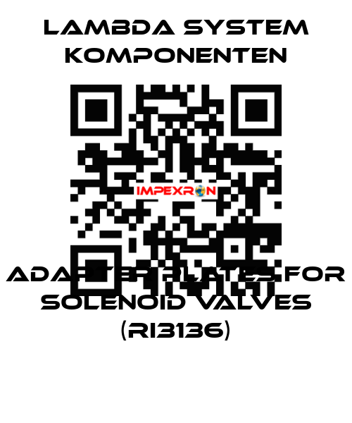 Adapter plates for solenoid valves (RI3136) LAMBDA SYSTEM KOMPONENTEN