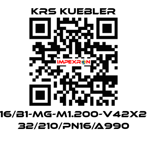 BNA-EN15/16/B1-MG-M1.200-V42x2-MRF-ZVS 32/210/PN16/A990 KRS KUEBLER