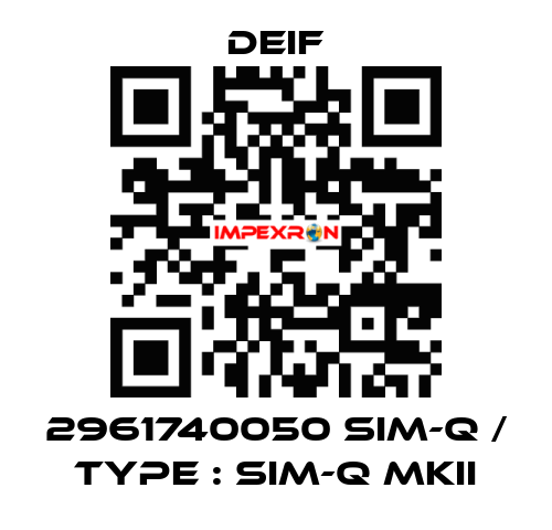 2961740050 SIM-Q / Type : SIM-Q MKII Deif
