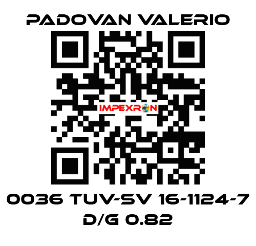 0036 TUV-SV 16-1124-7 D/G 0.82 PADOVAN VALERIO