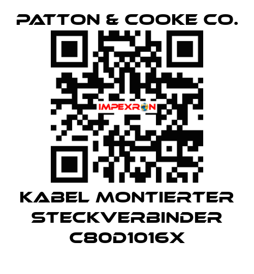 Kabel montierter Steckverbinder C80D1016x Patton & Cooke Co.