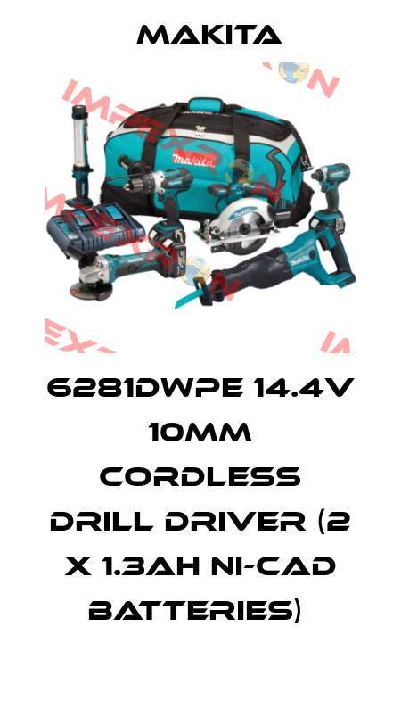 6281DWPE 14.4v 10mm Cordless Drill Driver (2 x 1.3Ah Ni-Cad batteries)  Makita