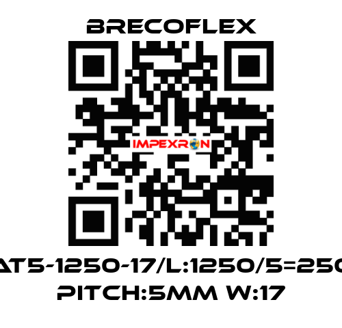 AT5-1250-17/L:1250/5=250 Pitch:5mm W:17 Brecoflex