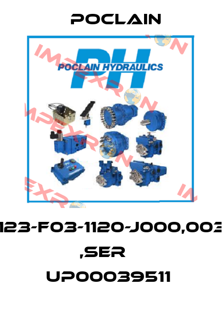 MSE02-1-123-F03-1120-J000,003743830F ,Ser № UP00039511  Poclain