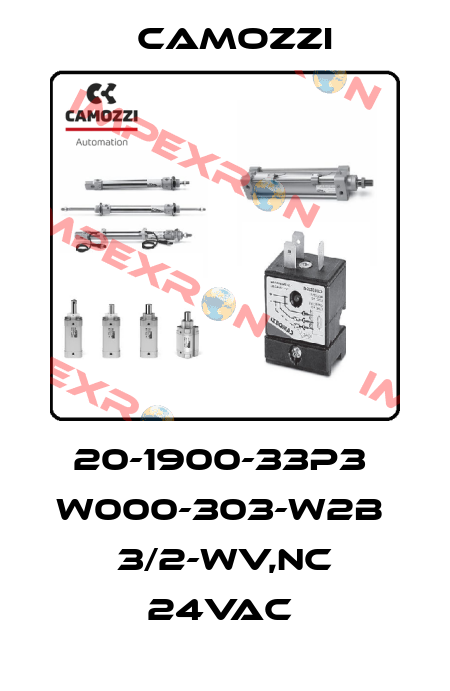 20-1900-33P3  W000-303-W2B  3/2-WV,NC 24VAC  Camozzi