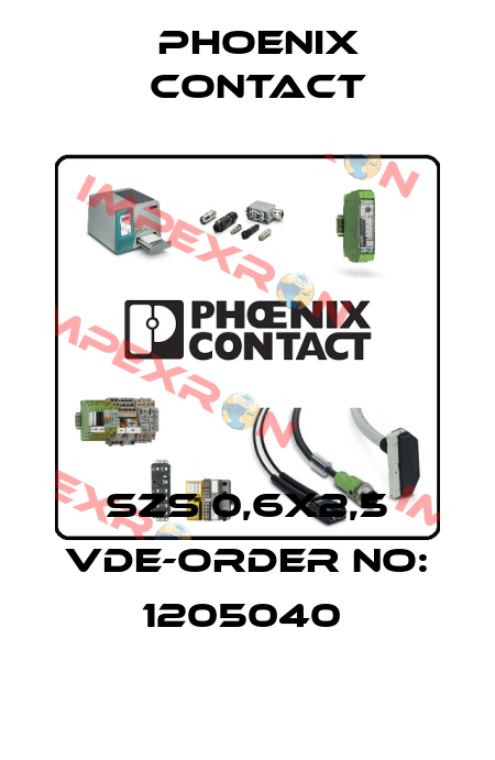 SZS 0,6X2,5 VDE-ORDER NO: 1205040  Phoenix Contact