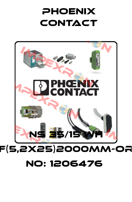 NS 35/15 WH PERF(5,2X25)2000MM-ORDER NO: 1206476  Phoenix Contact