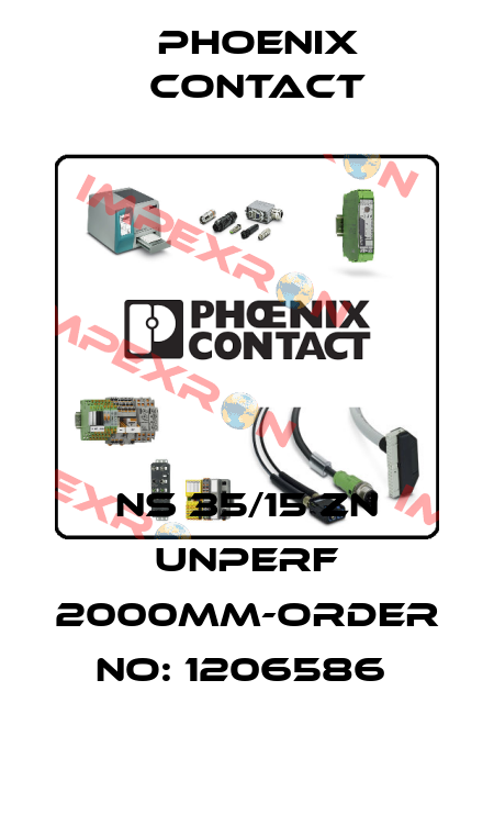 NS 35/15 ZN UNPERF 2000MM-ORDER NO: 1206586  Phoenix Contact