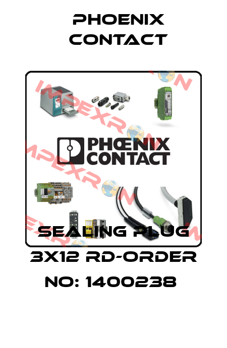 SEALING PLUG 3X12 RD-ORDER NO: 1400238  Phoenix Contact