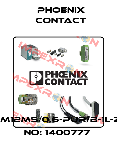 SAC-3P-M12MS/0,6-PUR/B-1L-Z-ORDER NO: 1400777  Phoenix Contact