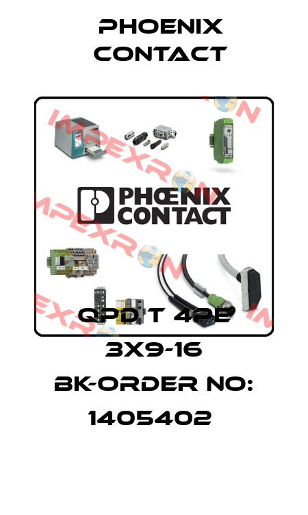 QPD T 4PE 3X9-16 BK-ORDER NO: 1405402  Phoenix Contact
