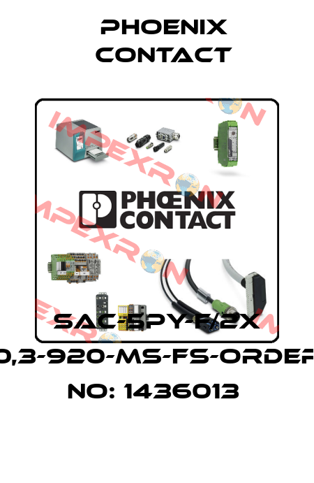 SAC-5PY-F/2X 0,3-920-MS-FS-ORDER NO: 1436013  Phoenix Contact