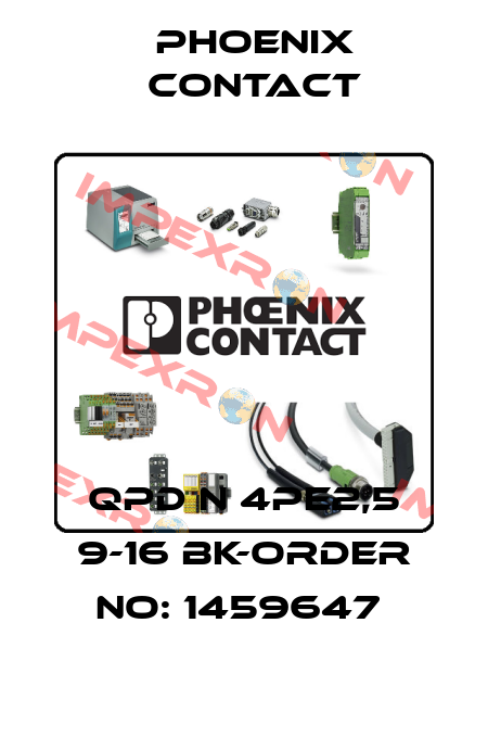 QPD N 4PE2,5 9-16 BK-ORDER NO: 1459647  Phoenix Contact