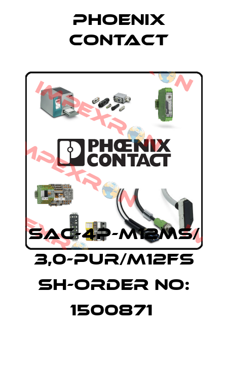 SAC-4P-M12MS/ 3,0-PUR/M12FS SH-ORDER NO: 1500871  Phoenix Contact