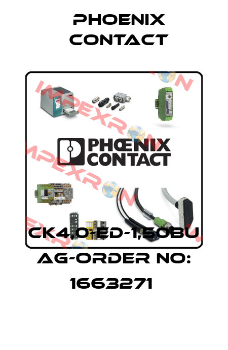 CK4,0-ED-1,50BU AG-ORDER NO: 1663271  Phoenix Contact