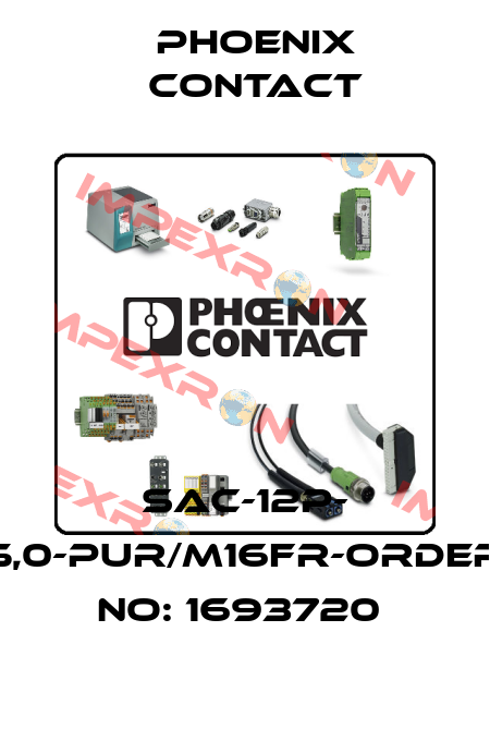 SAC-12P- 5,0-PUR/M16FR-ORDER NO: 1693720  Phoenix Contact