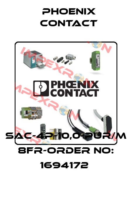 SAC-4P-10,0-PUR/M 8FR-ORDER NO: 1694172  Phoenix Contact