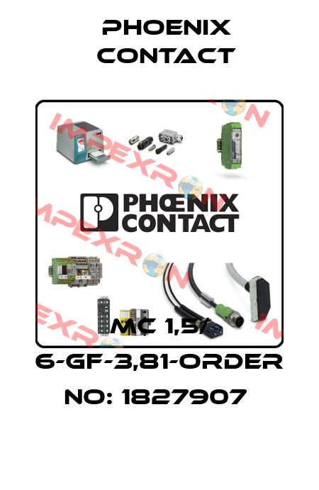 MC 1,5/ 6-GF-3,81-ORDER NO: 1827907  Phoenix Contact