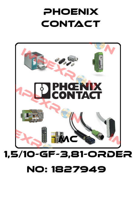 MC 1,5/10-GF-3,81-ORDER NO: 1827949  Phoenix Contact