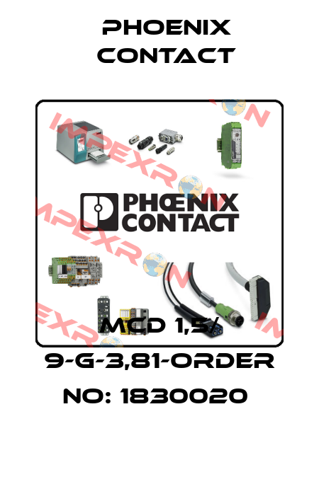 MCD 1,5/ 9-G-3,81-ORDER NO: 1830020  Phoenix Contact