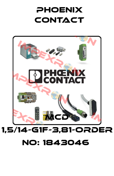 MCD 1,5/14-G1F-3,81-ORDER NO: 1843046  Phoenix Contact