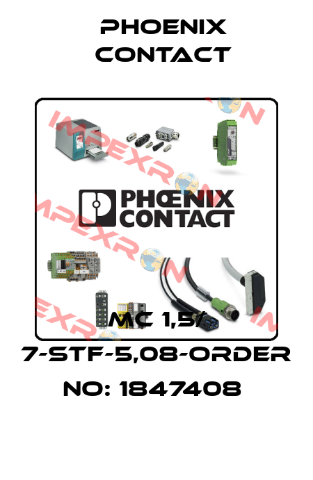 MC 1,5/ 7-STF-5,08-ORDER NO: 1847408  Phoenix Contact