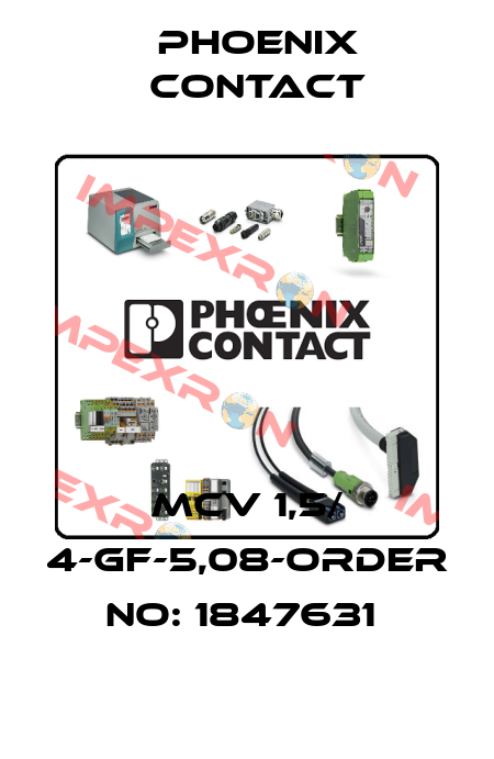 MCV 1,5/ 4-GF-5,08-ORDER NO: 1847631  Phoenix Contact