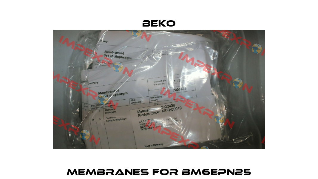 MEMBRANES FOR BM6EPN25 Beko
