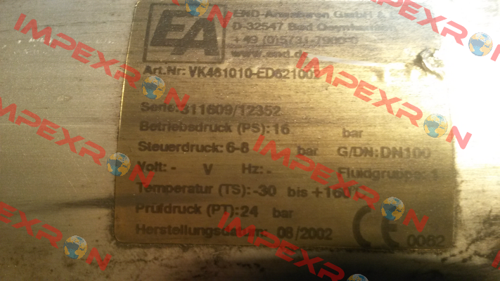 VK461010-ED621002 End Armaturen