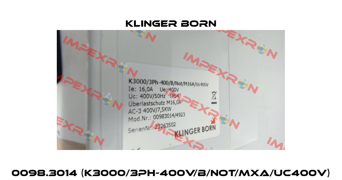 0098.3014 (K3000/3Ph-400V/B/Not/MxA/Uc400V) Klinger Born