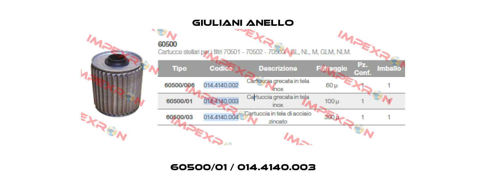 60500/01 / 014.4140.003 Giuliani Anello