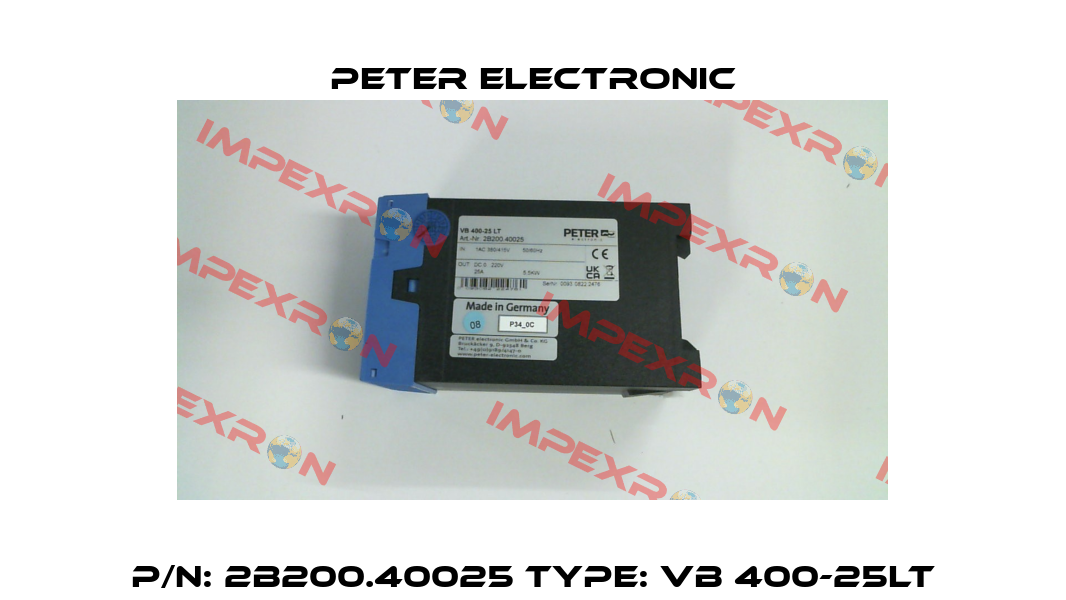 P/N: 2B200.40025 Type: VB 400-25LT Peter Electronic
