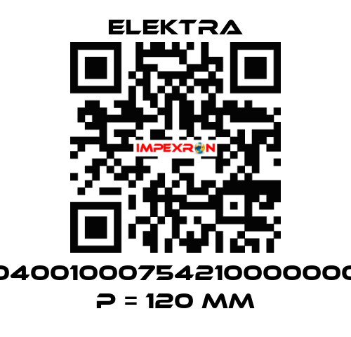 04001000754210000000 P = 120 mm ELEKTRA