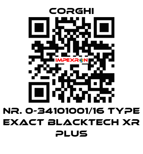 Nr. 0-34101001/16 Type EXACT BlackTech XR PLUS Corghi