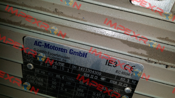 FCPA 132S-6/PHE obsolete, replaced by IE3AC13S6004  AC Motoren