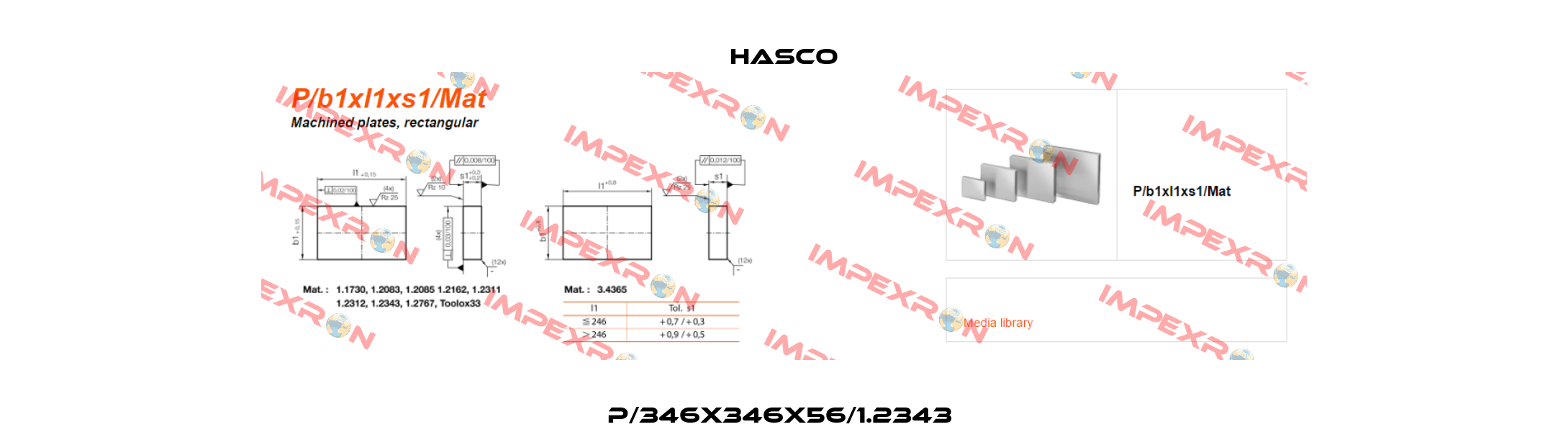 P/346x346x56/1.2343  Hasco