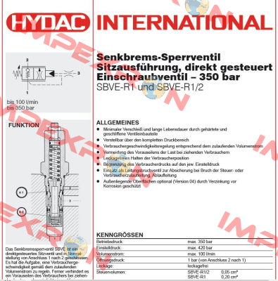 SBVE-R1/2-01X-XXXV Hydac