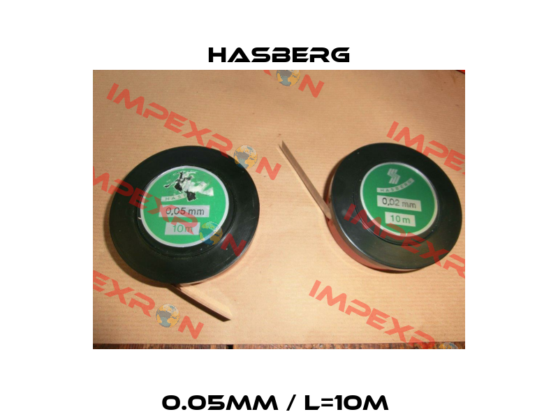 0.05mm / L=10m  Hasberg