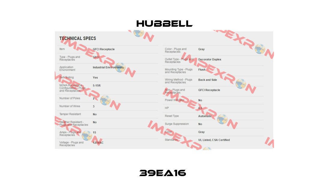 39EA16  Hubbell