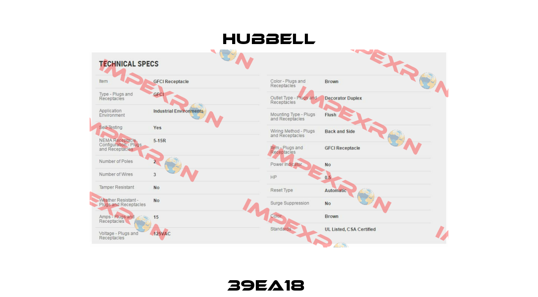 39EA18  Hubbell
