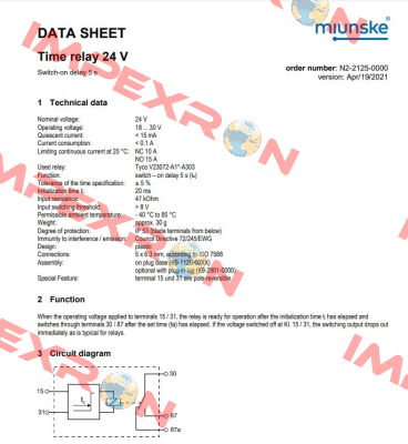 N2-2125-0000 / 5002915 Miunske