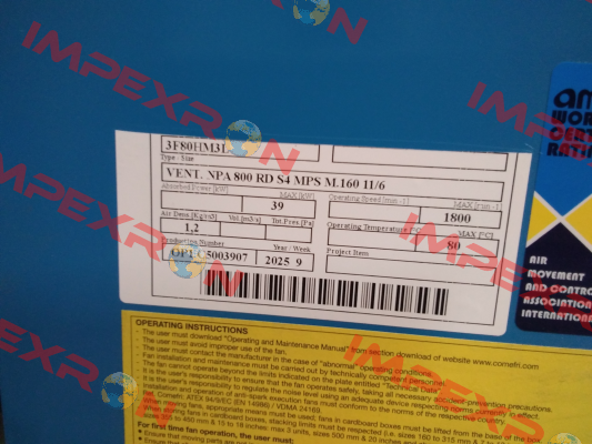 NPA 800 RD S4 Comefri