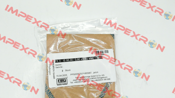 FK 3 - IS 95,00 / 3,80 x 0,82 Mat. 1.0605 (PPS005576) Fey