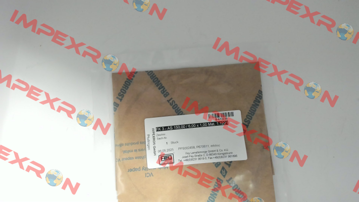 PPS002458 / FK 3 - AS 150,00 / 6,00 x 1,00 Mat. 1.1221 Fey