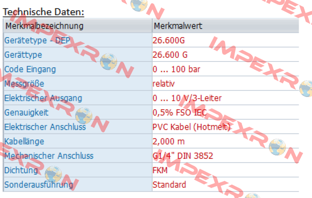 26.600G-1003-R-3-5-TM0-300-1-000 (OEM) Bd Sensors
