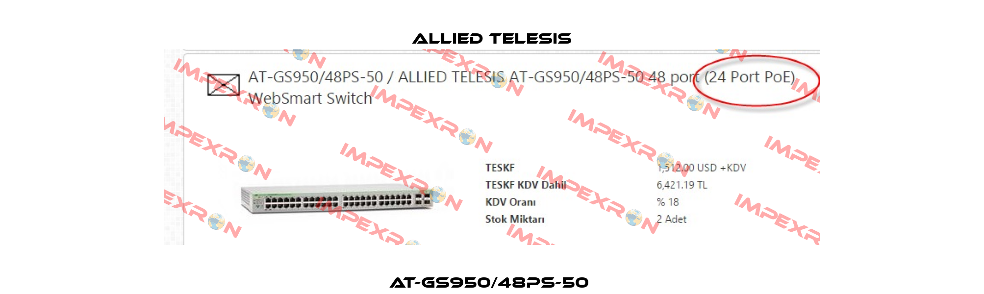 AT-GS950/48PS-50  Allied Telesis