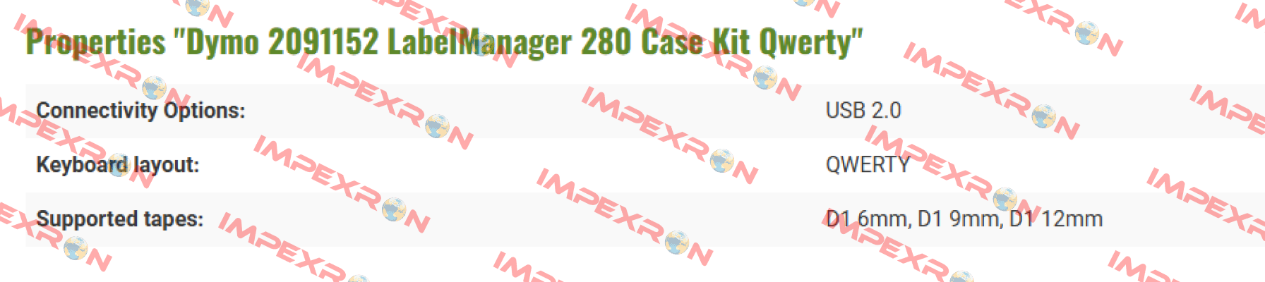 2091152 / LabelManager 280 Case Kit Qwerty DYMO
