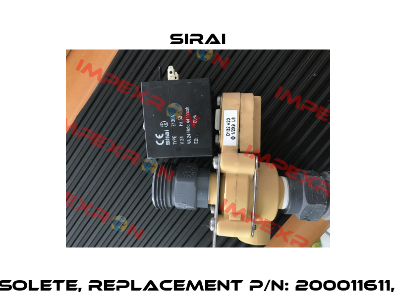 D132V20 G1/2 x 9 - Z130A V 24 - 50 Hz obsolete, replacement P/N: 200011611, Type: D132V23-Z130A-G1/2-DN9.0-24V/AC Sirai