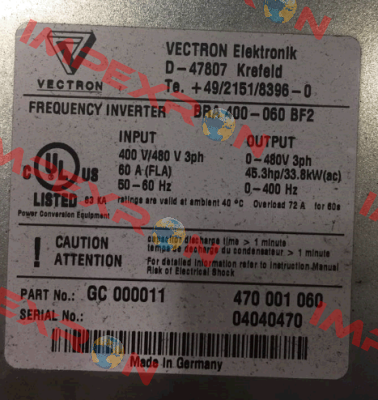 BRA 400-060 BF2  OEM Vectron