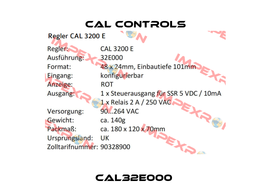 CAL32E000  Cal Controls